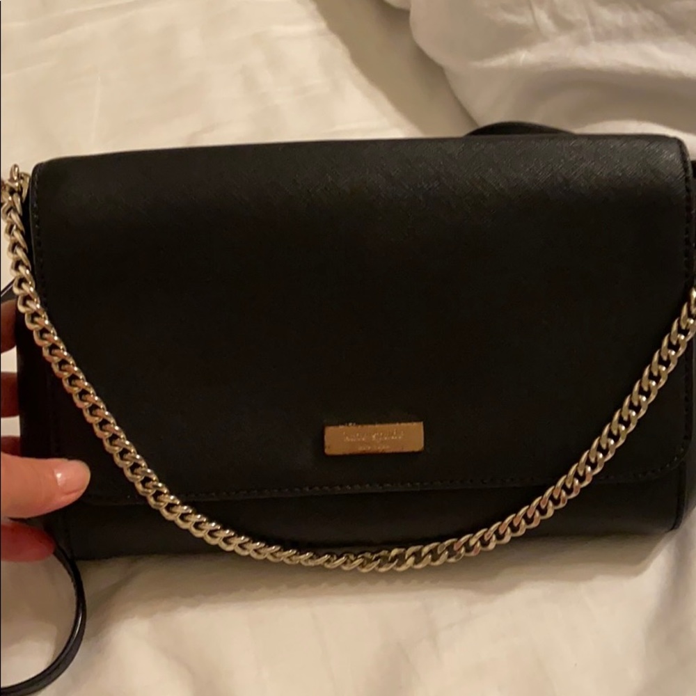 Kate Spase saffiano leather crossbody purse